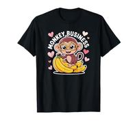 Monkey Business Cute Animal Lover Glasses Fun Maglietta