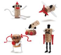 monkey business design Accessori di giocattoli classici per vino confezione regalo novità di 6 diversi pezzi artigianali per tappi rosso, bianco, nero