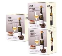 Monkey Business Howdy - Confezione da 3 tappi per vino a forma di cappello da cowboy, divertenti tappi in silicone per mantenere il vino fresco, gadget da cucina e accessori per vino carini