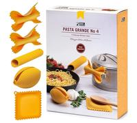 Monkey Business Utensili da cucina in silicone in confezione regalo/4 gadget da cucina a forma di pasta grande/impugnature per farfalloni, poggiamestolo per ravioli, spremiagrumi e impugnatura per