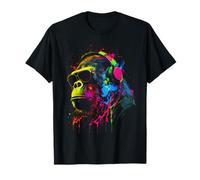 Monkey DJ Ape Cuffie Monke Music Maglietta