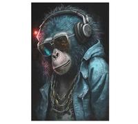 Monkey DJ Puzzle Per Adulti 1000 Pezzi Difficile Puzzles in Legno Impegnativo Gioco Preciso A Incastro Gioco Educativo Sfida Giocattolo 78×53cm