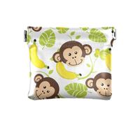 Monkey Face Banana Squeeze Portamonete Porta Cambiamento Titolare PU Mini Portafoglio Tasca per Monete per Donne Ragazze Uomini