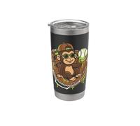 Monkey Funny Animals Baseball Ice Cream Drip Cool Bicchiere termico in acciaio inox doppia parete