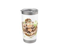 Monkey Funny Animals Baseball Ice Cream Drip Cool Bicchiere termico in acciaio inox doppia parete