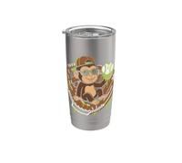 Monkey Funny Animals Baseball Ice Cream Drip Cool Bicchiere termico in acciaio inox doppia parete