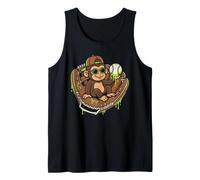 Monkey Funny Animals Baseball Ice Cream Drip Cool Canotta