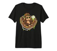 Monkey Funny Animals Baseball Ice Cream Drip Cool Maglietta Premium
