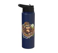 Monkey Funny Animals Baseball Ice Cream Drip Cool Stainless Steel Insulated Water Bottle