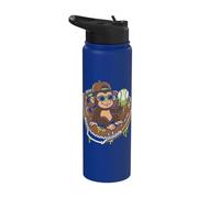 Monkey Funny Animals Baseball Ice Cream Drip Cool Stainless Steel Insulated Water Bottle