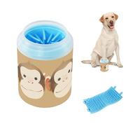 Monkey Head Art - Tazza riutilizzabile per la pulizia delle zampe, con spazzola in silicone morbido, accessori e accessori per cani e gatti
