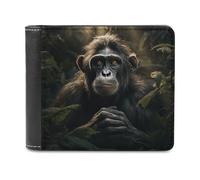 Monkey in Jungle Portafoglio Bifold per Donne Uomini Morbido PU Portafoglio Sottile Minimalista Tasca Frontale Porta Carte da Lavoro