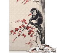 Monkey Japanese Painting Puzzle Impossible 1000Pcs Decorazione Per La Casa. Giochi Rilassamento E Intelligence Per Adulti E Bambini Da 12 Anni 1000pcs (75x50cm)
