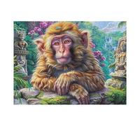 Monkey Jungle Flower Puzzle 500 Pezzi Per Adulti Intelligenti Amanti Del Puzzle Rompicapo Sfida Difficile Rilassamento Pressione Ridotta Regalo 500 PCS