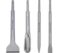 Monkey King Bar Scalpelli SDS-Plus - Set di 4 scalpelli per piastrelle, 250 x 40 mm, scalpello a punta (250 x 20 mm), scalpello piatto (250 x 20 mm) per uso universale