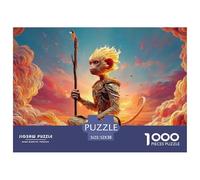 Monkey King Sitting on The Clouds 1000 Pcs Cartone Robusto Puzzle Sun Wukong Cloudscape Sfida Unica Gioco Per Famiglie Puzzle Per Adulti E Bambini 52x38cm/1000pcs