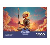 Monkey King Sitting on The Clouds 1000 Pezzi Cartone Robusto Puzzle Sun Wukong Cloudscape Antistress Gioco Per Famiglie Puzzle Decorazioni Per La Casa 70x50cm/1000pcs