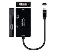 Monkey Ladder Convertitore da USB-C a VGA/DVI/HDMI (3 in 1), colore: Nero