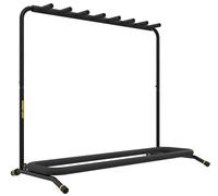 Monkey Loop Floor Prime Plus 7 - Piano Stand per 7 Chitarre o Bassi - Compatibile con Chitarre Elettriche e Bassi Elettrici - Supporto Riempita di Schiuma - Resistente ai Graffi