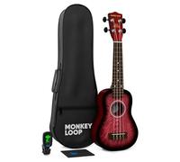 Monkey Loop Jungle Pack Red Ukelele Soprano (Ukelele, Funda, Afinador, Púa y Gamuza Limpiadora)
