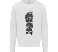 Monkey Music Ghetto Blaster Retro Divertente Uomo Sweatshirt Jumper