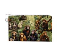 Monkey On The Tree Custom Canvas Coin Purse Change Wallet Bag Piccolo Trucco Borse per Uomo Donna 19,1 X 11,7 cm, Stile:, Taglia unica, MHXYZHW