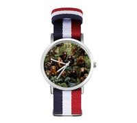 Monkey On The Tree - Orologio da polso al quarzo, con numeri arabi, cinturino regolabile per uomo e donna