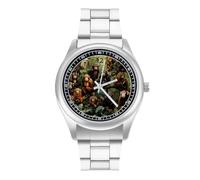 Monkey On The Tree - Orologio da polso al quarzo, in acciaio inox, con numeri arabi, per uomo e donna, Stile:, regular, MHXYZHW