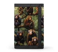 Monkey On The Tree - Portafogli a tre ante con tasca frontale e finestra identificativa, regalo per uomini e donne, Stile:, Taglia unica, MHXYZHW