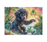 Monkey Palm Tree Tropical Forest Wildlife Wild Puzzle 500 Pezzi Multicolore Per Famiglia in Vacanza Rompicapo Creativo Giochi Da Tavolo Intelligenza E Relax Durante Le Ferie 500 PCS