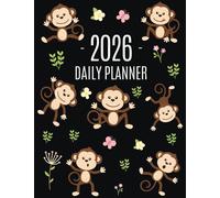 Monkey Planner 2026: Cute Year Organizer with Adorable Apes | For an Easy Overview of All Your Appointments! | Jungle Animal Scheduler: January-December (12 Months)