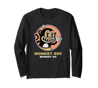 Monkey See Monkey Do (Dichiarazione divertente e grafica scimmia) Maglia a Manica