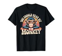 Monkey Sunglasses Sarcasm Funny Primate Style Maglietta