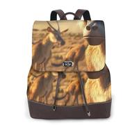 Monkeys in the Sunlight - Zaino da viaggio da donna, stile casual, in pelle con stampa