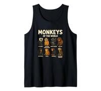 Monkeys of The World Maglietta Carina Specie di primati Canotta