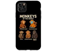 Monkeys of the World Maglietta carina specie di primati Custodia per iPhone 11 Pro Max