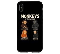 Monkeys of the World Maglietta carina specie di primati Custodia per iPhone XS Max
