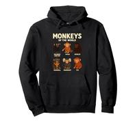 Monkeys of The World Maglietta Carina Specie di primati Felpa con Cappuccio
