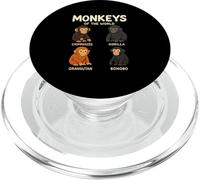 Monkeys of the World Maglietta carina specie di primati PopSockets PopGrip per MagSafe