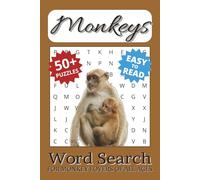 Monkeys Word Search Puzzle Book: Word Searches with Easy to Read Print about Monkeys, Tree Climbers, Banana Eaters and Mischief Makers, and More | 6x9 ... ... Gift for Vacations, Holidays, and Travel