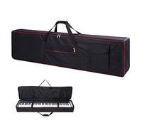 Monkeysell Custodia per tastiera a 88 tasti, custodia per tastiera con 2 tasche, interno in tessuto Oxford 600D, copertura completa per proteggere pianoforte digitale, 88 tasti, 135,9 x 33 x 17,7 cm