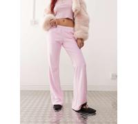 Monki - Joggers a zampa in spugna rosa M