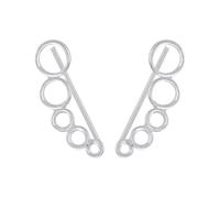 Monkimau Ear Cuff in argento sterling 925, Design a cerchio, senza foratura, ipoallergenico e senza nichel, elegante, delicato, moderno, minimalista