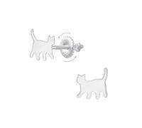 Monkimau Gatti con chiusura a vite Bambini e ragazze, Orecchini, orecchini a bottone, gioielli per orecchie, in argento sterling 925, ipoallergenico e senza nichel, 7,0 mm x 7,0 mm, per