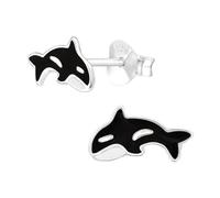 Monkimau Orca per bambini, argento 925, gioielli per bambine, ipoallergenici e senza nichel, idea regalo orecchini per bambini