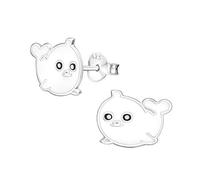Monkimau Orecchini a bottone per bambini in argento sterling 925 con foca e resina epossidica, leggeri, ipoallergenici, 9 mm x 8 mm, orecchini regalo per bambine e bambini