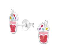 Monkimau Orecchini per bambini Milkshake, argento 925, gioielli per bambine, ipoallergenici e senza nichel, idea regalo orecchini per bambini