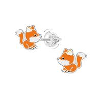 Monkimau Volpe con chiusura a vite Bambini e ragazze, Orecchini, orecchini a bottone, gioielli per orecchie, in argento sterling 925, ipoallergenico e senza nichel, 8,0 mm x 7,0 mm, per