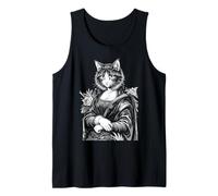Monna Lisa Amante Gatto Leonardo da Vinci Vintage Cute Kitty Art Canotta