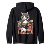 Monna Lisa Amante Gatto Leonardo da Vinci Vintage Cute Kitty Art Felpa con Cappuccio